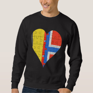 Belgische Noorse vlag Heart Trui