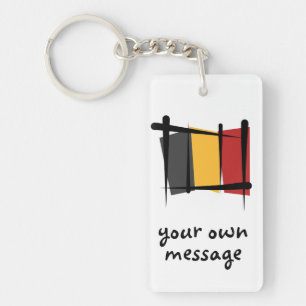 Belgische penseelvlag sleutelhanger