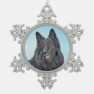 Belgische schaafschilderingen - Kute Original Dog Tin Sneeuwvlok Ornament