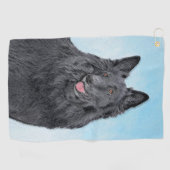 Belgische Sheepdog-schildering - Cute Original Dog Golfhanddoek (Horizontaal)
