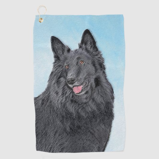 Belgische Sheepdog-schildering - Cute Original Dog Golfhanddoek (Voorkant)