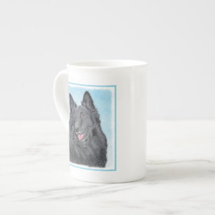 Belgische Sheepdog-schildering - Cute Original Dog Porselein Kop
