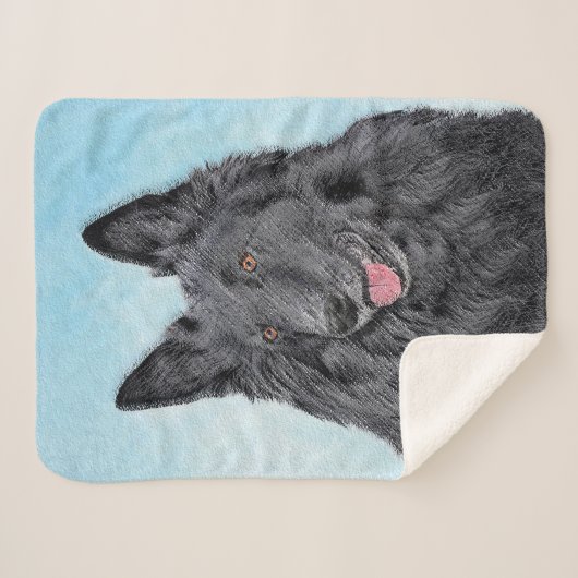 Belgische Sheepdog-schildering - Cute Original Dog Sherpa Deken (Voorkant (horizontaal))