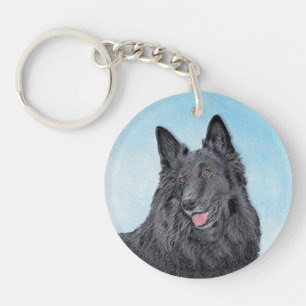 Belgische Sheepdog-schildering - Cute Original Dog Sleutelhanger