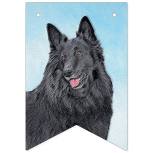 Belgische Sheepdog-schildering - Cute Original Dog Vlaggetjes