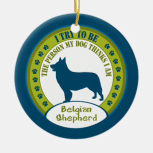 Belgische Shepherd   kerstversiering Keramisch Ornament