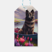 Belgische Shepherd op een peddel: Een Schilderacht Cadeaulabel (Voorkant)