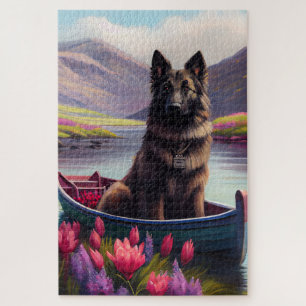 Belgische Shepherd op een peddel: Een Schilderacht Legpuzzel