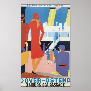 Belgische spoorweg Dover Ostend Poster