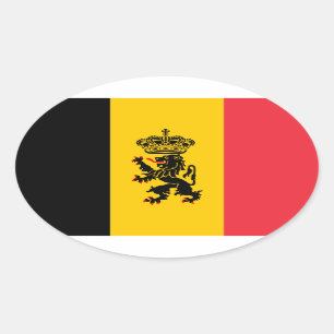 Belgische Staat Vlag ovaal Sticker