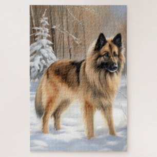 Belgische Tervuren Laat het sneeuwen Kerstmis Legpuzzel