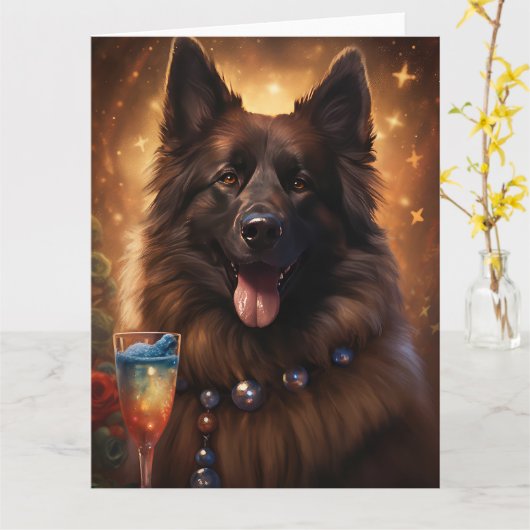 Belgische Tervuren Nieuwjaar Kaart (Gele Bloem)