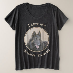 Belgische Tervuren Painting - Cute Original Dog Ar Grote Maat T-shirt