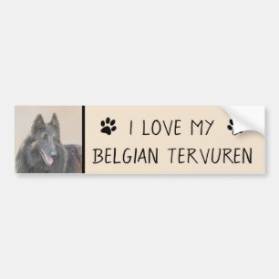 Belgische Tervuren schilderen - Cute Original Dog  Bumpersticker