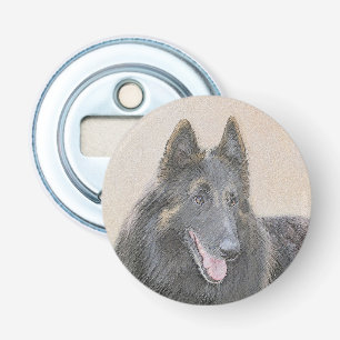 Belgische Tervuren schilderen - Cute Original Dog Button Flesopener