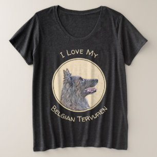 Belgische Tervuren schilderen - Cute Original Dog Grote Maat T-shirt