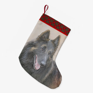 Belgische Tervuren schilderen - Cute Original Dog  Kleine Kerstsok