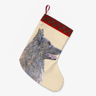 Belgische Tervuren schilderen - Cute Original Dog  Kleine Kerstsok