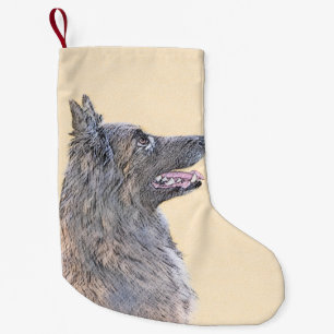 Belgische Tervuren schilderen - Cute Original Dog Kleine Kerstsok