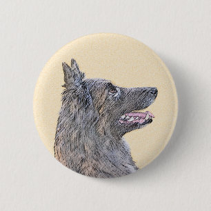 Belgische Tervuren schilderen - Cute Original Dog  Ronde Button 5,7 Cm