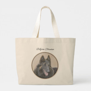 Belgische Tervuren Shepherd Fawn Schilderen Hond A Grote Tote Bag