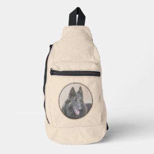 Belgische Tervuren Shepherd Fawn Schilderen Hond A Sling Bag