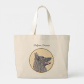 Belgische Tervuren Shepherd Mahogany Schilderkunst Grote Tote Bag (Achterkant)