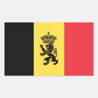 Belgische variant vlaggen rechthoekige sticker