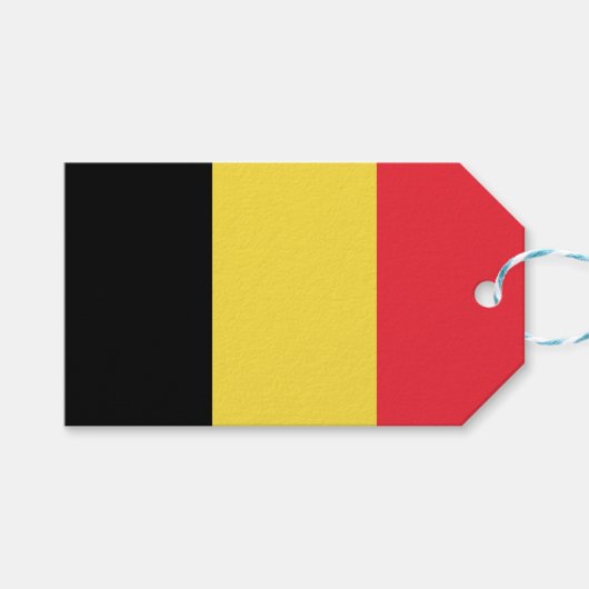 Belgische vlag cadeaulabel (Voorkant (Horizontaal))