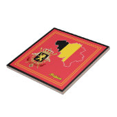 Belgische vlag & Emblem-Tegel Tegeltje (Zijkant)