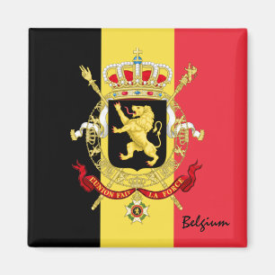 Belgische vlag en België reizen, vakantie/sport Magneet