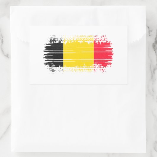 Belgische vlag rechthoekige sticker (Tas)