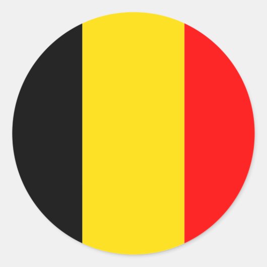 Belgische vlag ronde sticker (Voorkant)