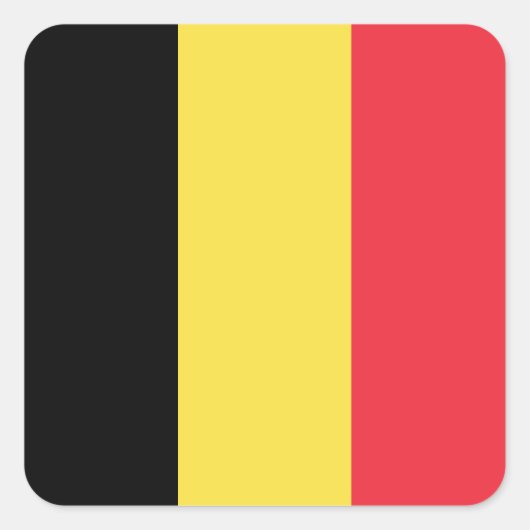 Belgische vlag vierkante sticker (Voorkant)