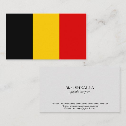 Belgische vlag visitekaartje (Voorkant / Achterkant)