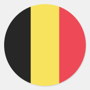 Belgische vlag, vlag van België Ronde Sticker
