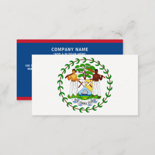 Belgische vlag & wapen, vlag van Belize Visitekaartje