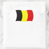Belgische Vlagsticker Ovale Sticker (Tas)