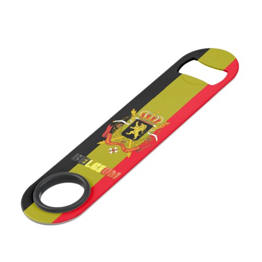 Belgische wapenschild speed flessenopener (Voorkant Gekanteld)