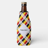 Belgium and Belgian Flag Tiled with Your Name Flesjeskoeler (Fles Voorkant)