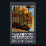 Belgium Ghent Vintage Travel Poster Restored<br><div class="desc">Restored and digitally enhanced travel poster showing the castle Gravensteen in Ghent. Imperfections removed. Colors corrected.</div>