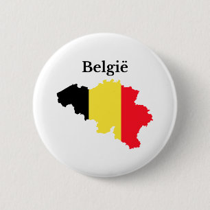 Belgium Map Flag (Dutch) Ronde Button 5,7 Cm