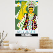 Belgrade, Serbie Affiche de voyage (Cuisine)