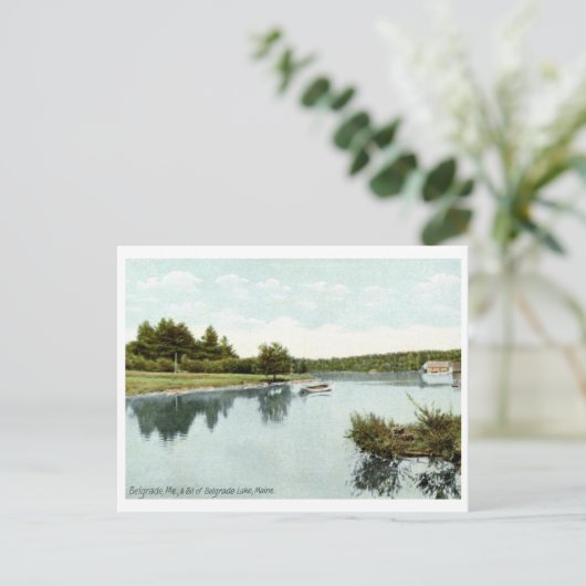 Belgrado Meer, Maine 1910 Briefkaart (Staand voorkant)