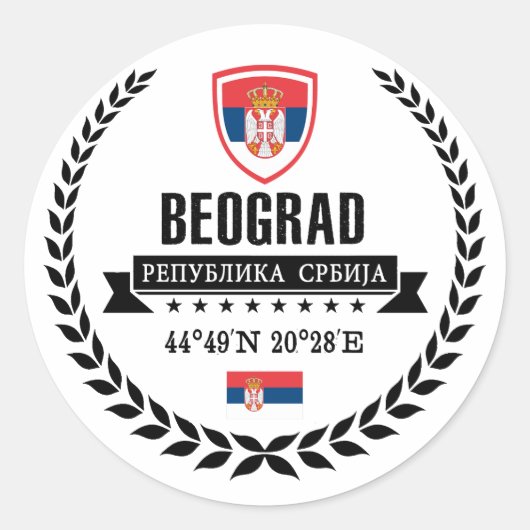 Belgrado Ronde Sticker (Voorkant)