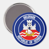Belgrado Round Emblem Magneet (Voorkant / Achterkant)