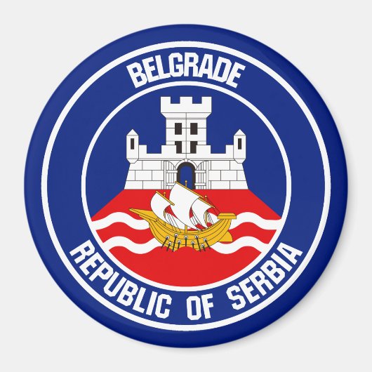 Belgrado Round Emblem Magneet (Voorkant)