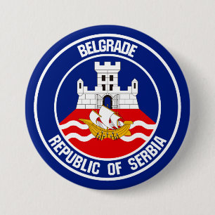 Belgrado Round Emblem Ronde Button 7,6 Cm