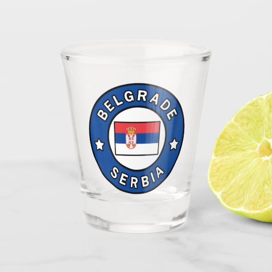 Belgrado Servië Shot Glas (Voorkant)
