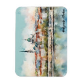 Belgrado Servië Silhouet Waterverf Schilderij Magneet (Verticaal)